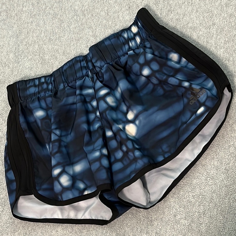Womens Adidas Running Shorts Small Athletic Active Blue Black